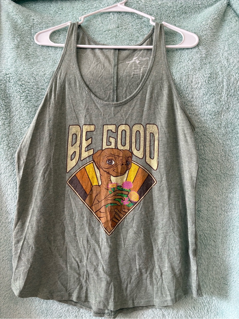E.T. “Be Good” Graphic Tank - Olive Green Women's Tank